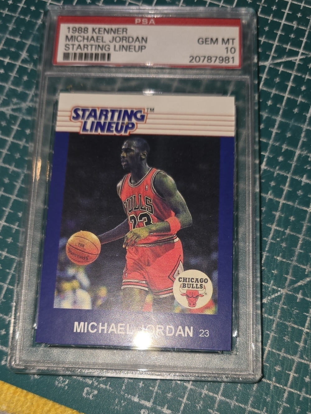 1988 Starting Lineup Michael Jordan PSA Gem Mint 10 Basketball Card - Red/Blue